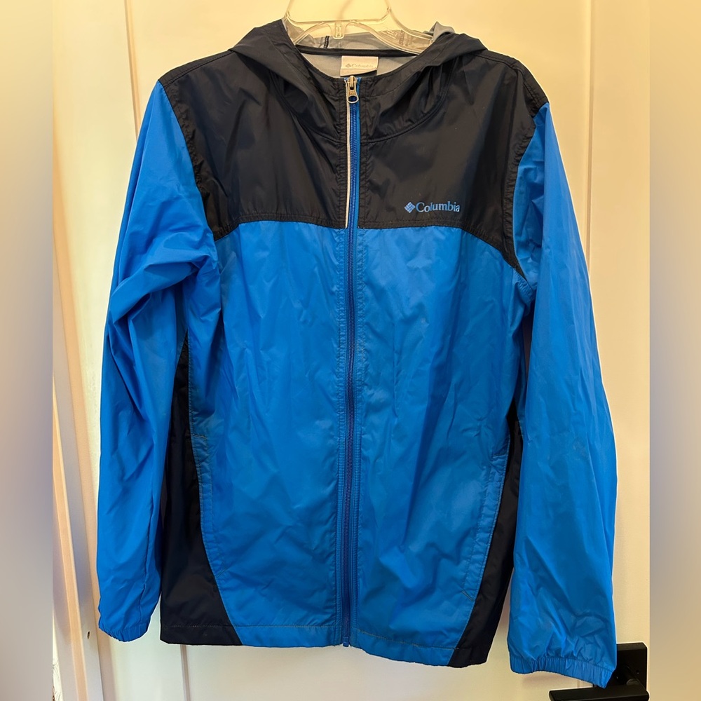 Columbia Kids XL Black and Blue Raincoat
